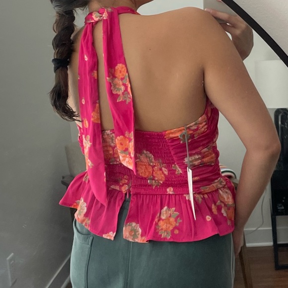 WAYF Floral rose y2k ruffle top - Picture 4 of 7